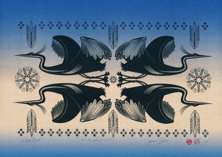 The Great Egret | druk pigmentowy, sitodruk | 100x70 cm